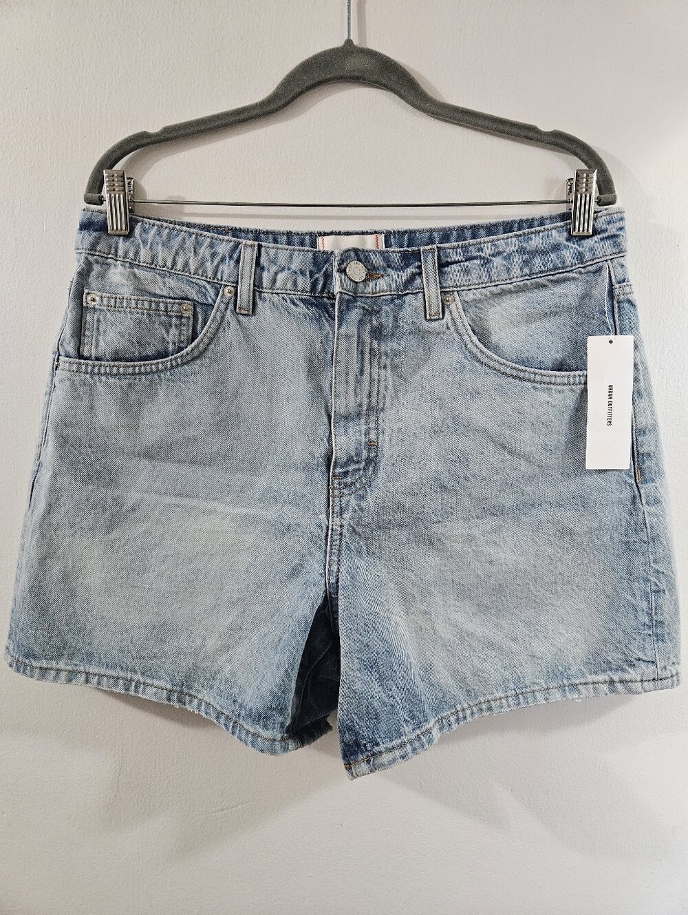BDG Light Wash High-Rise Denim Shorts